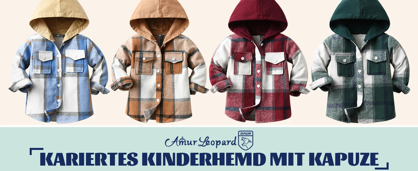 Hoodie Boys Plaid Shirt,Long Sleeve Kids Transition Jacket,Checkered Single Breasted Blouse,Spring Outerwear,Girls Lattice Tops