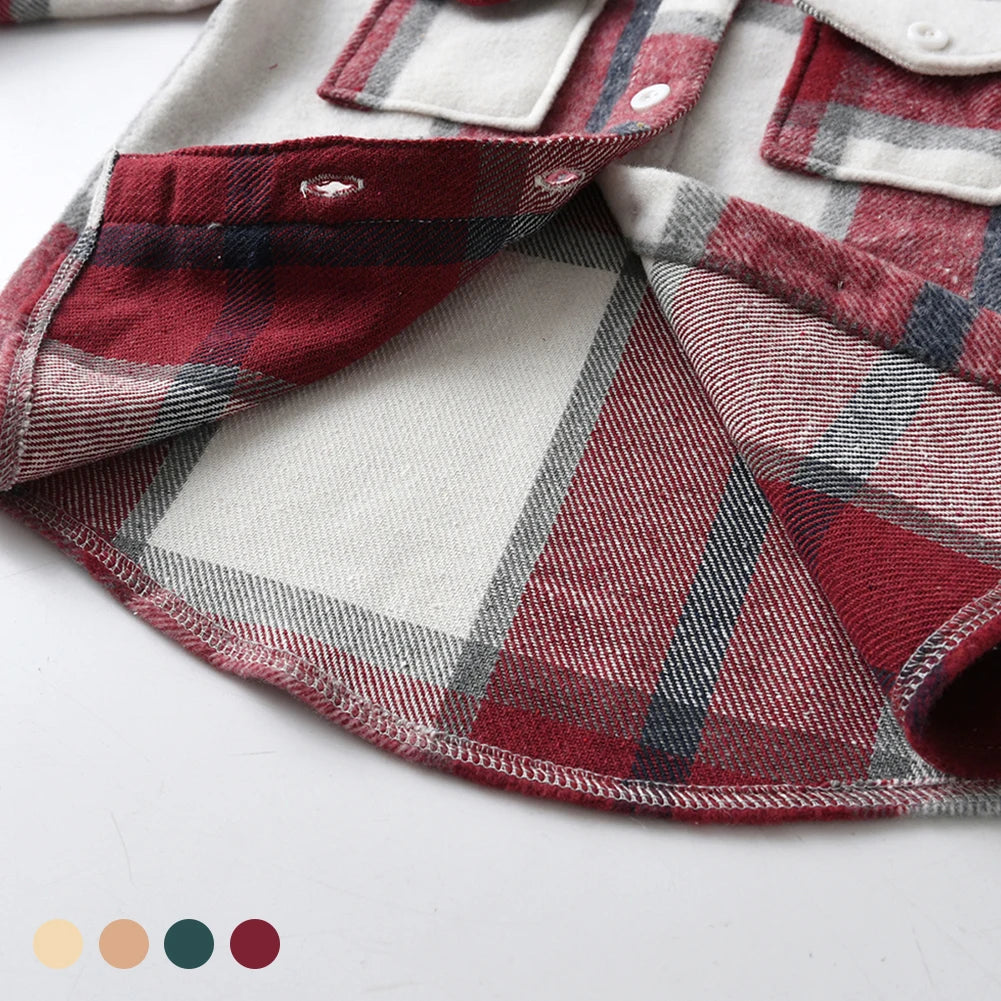 Hoodie Boys Plaid Shirt,Long Sleeve Kids Transition Jacket,Checkered Single Breasted Blouse,Spring Outerwear,Girls Lattice Tops