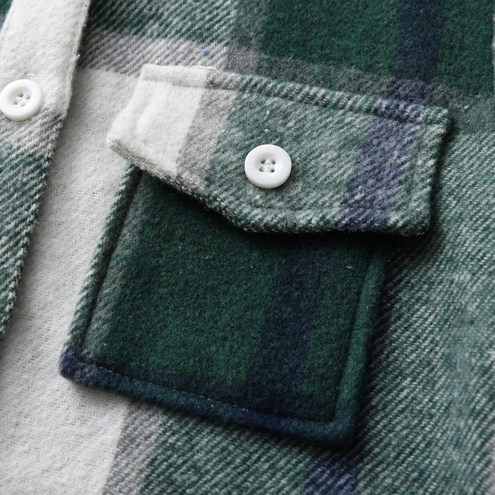 Hoodie Boys Plaid Shirt,Long Sleeve Kids Transition Jacket,Checkered Single Breasted Blouse,Spring Outerwear,Girls Lattice Tops