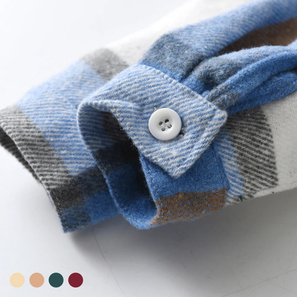 Hoodie Boys Plaid Shirt,Long Sleeve Kids Transition Jacket,Checkered Single Breasted Blouse,Spring Outerwear,Girls Lattice Tops