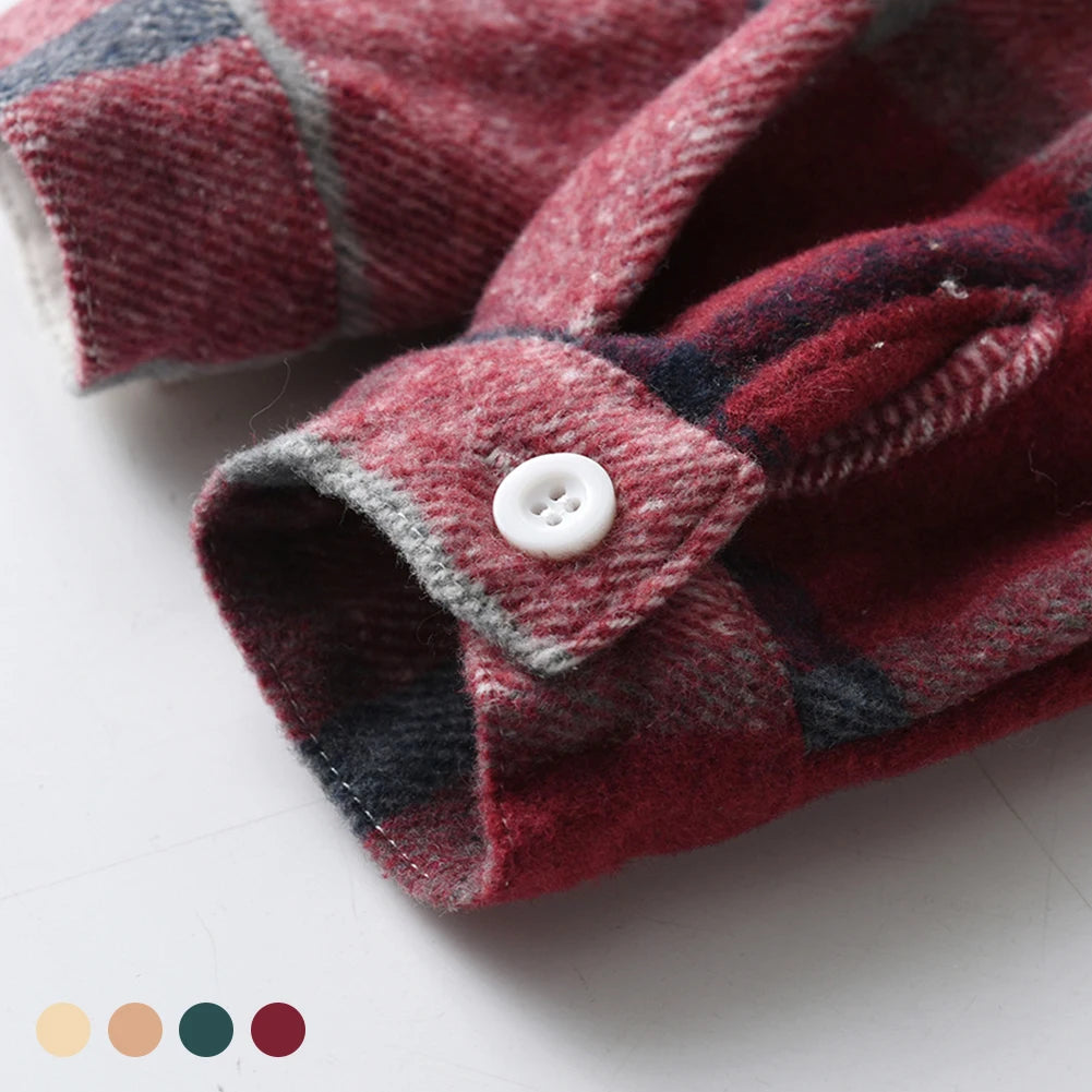 Hoodie Boys Plaid Shirt,Long Sleeve Kids Transition Jacket,Checkered Single Breasted Blouse,Spring Outerwear,Girls Lattice Tops